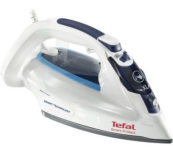 TEFAL Smart Protect FV4980 Steam Iron - White & Blue, White