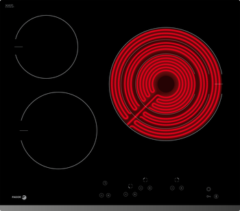 Placa vitrocerámica fagor 3vft330as con 3 zonas de cocción 5700 w