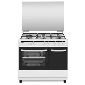 Vitrokitchen CB961PBB Cocina a Gas Butano 5 Fuegos con Porta-Bombona Blanca