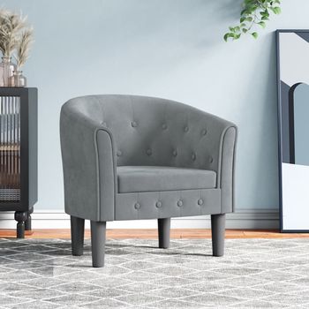 vidaXL Sillón de terciopelo gris oscuro