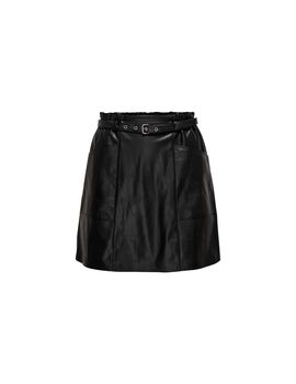 Falda only onlheidi faux leather black mujer