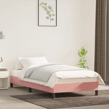 vidaXL Estructura de cama sin colchón terciopelo rosa 90x200 cm