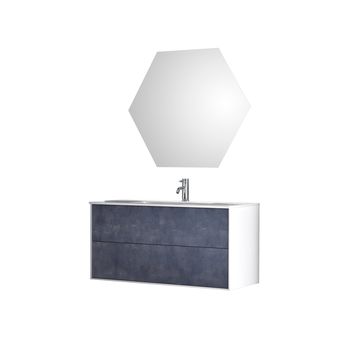 Mueble de baño de 3 piezas en melamina azul piedra