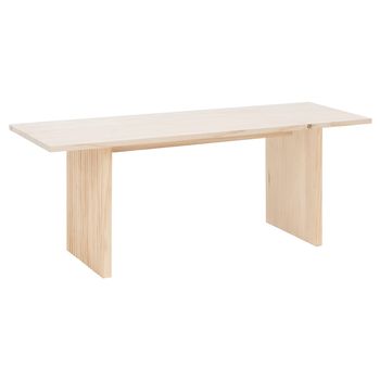 Mesa de centro de madera maciza en tono natural de 120x45cm