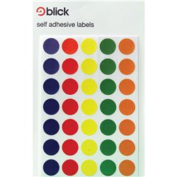 Blick Coloured Labels in Bags Round 13mm Dia 140 Per Bag - RS004950