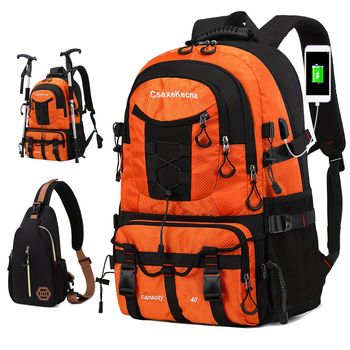 Mochila de viaje impermeable de gran capacidad, bolsa multifuncional de montañismo, mochila casual para acampar y hacer senderismo al aire libre