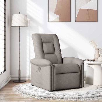 vidaXL Sillón reclinable de tela gris taupe