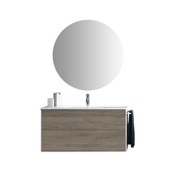 Mueble de baño de 4 piezas en melamina roble fresno