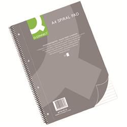 Q-Connect Ruled Margin Spiral Soft Cover Notebook 160 Pages A4 (5 Pk)