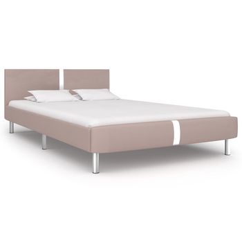 vidaXL Estructura cama sin colchón cuero sintético capuchino 140x200cm