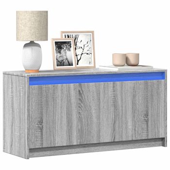 vidaXL Mueble de TV con LED madera ingeniería gris Sonoma 100x34x50 cm