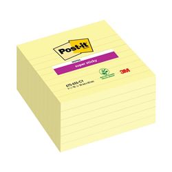 Post-it Notes Super Sticky XL 101 x 101mm Lined Canary Yellow (6 Pack)