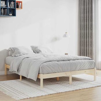 vidaXL Estructura de cama sin colchón madera maciza de pino 193x203 cm