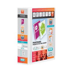 Elba Panorama 65mm 4 D-Ring Presentation Binder A4 White (4 Pack)