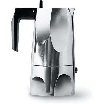 Alessi Ossidiana Cafetera Italiana 3 Tazas Plata