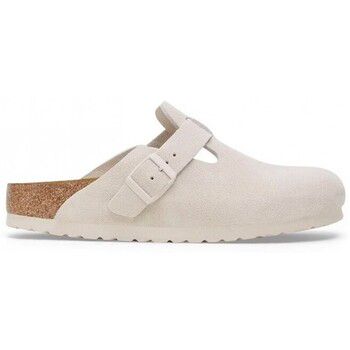 Birkenstock Mocasines Boston Suede Antique White para mujer