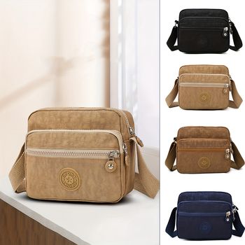 Bolso Cruzado De Bolsillo Múltiple, Bolso Cuadrado Casual De Tela Oxford, Monedero Casual Para Teléfono Móvil Y Monedas