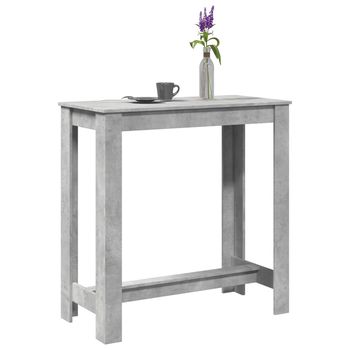 vidaXL Mesa alta de bar madera ingeniería gris hormigón 102x50x103,5cm