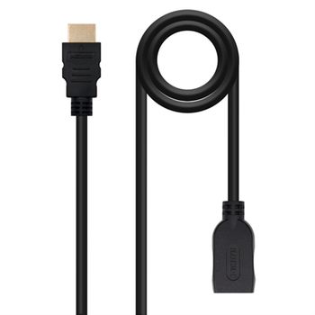 Cable Hdmi 2.0 Nanocable 2M/ Macho-Hembra/ Negro