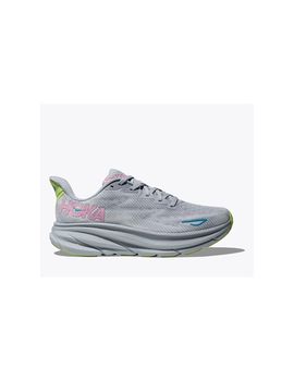 Zapatillas de running hoka clifton 9 gris/verde ice mujer