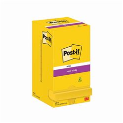 Post-it Super Sticky Notes 76x76mm 90 Sheets Ultra Yellow (Pack of 12)