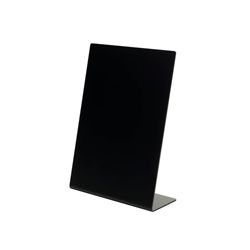 Deflecto Slanted Display Sign Acrylic A4 Portrait Black SSPA414-2