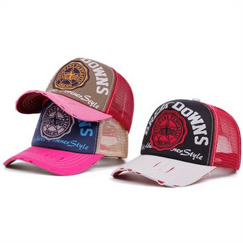 Gorra de béisbol para mujer con protección solar, estilo vintage desgastado, sombrero de camionero de talla ajustable, ropa casual transpirable para exteriores