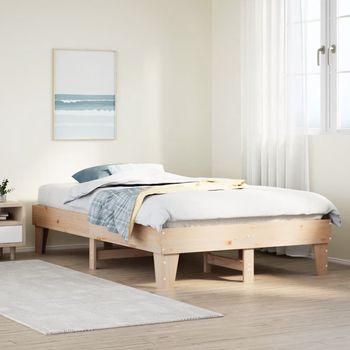 vidaXL Estructura de cama sin colchón madera maciza de pino 120x190 cm