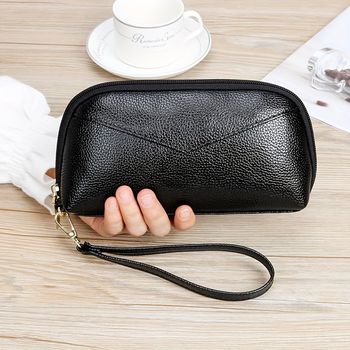 Bolso De Cúpula De Gran Capacidad De Moda, Monedero Con Cremallera Alrededor, Estuche De Embrague Casual Y Muñequera Para Mujer