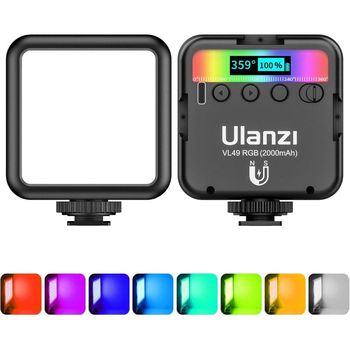 Ulanzi Vl49 Iluminación Portátil para Vídeo/Fotografía RGB Recargable 2000mah con Soporte Magnético