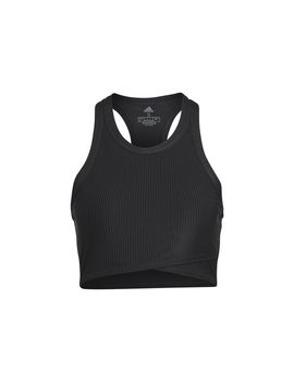 Top adidas yoga studio wrapeed rib mujer black