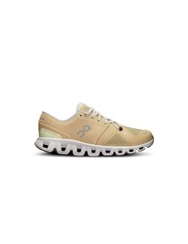 Zapatillas de running on running cloud x 3 mujer beige