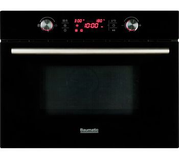 BAUMATIC BMC460BGL Built-in Combination Microwave - Black Glass, Black