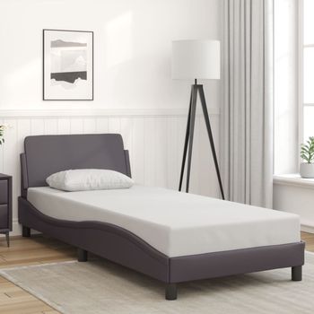 vidaXL Estructura de cama sin colchón cuero sintético gris 80x200 cm