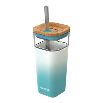 Vaso cristal con funda de silicona liquid cube 540 ml teal gradient