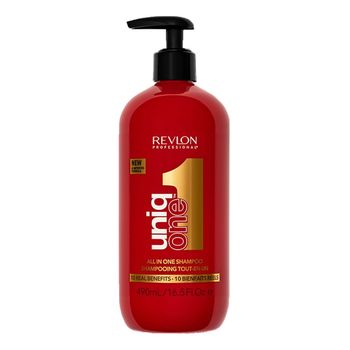 Champú Uniq One - 490 ml - Revlon - Champú vegano que proporciona 10 beneficios reales al cabello.