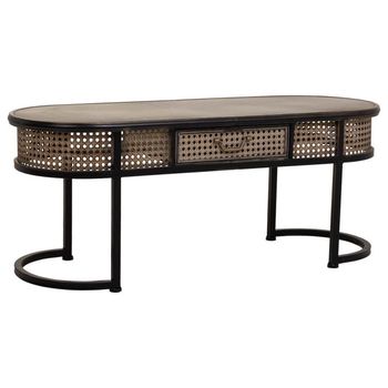 Mesa auxiliar de metal marrón 110x42x45