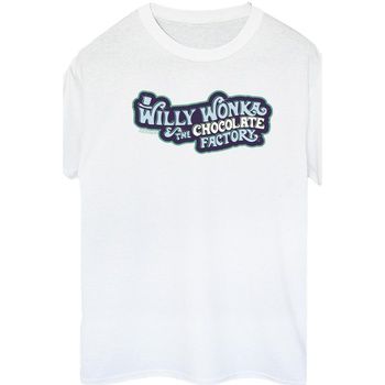 Willy Wonka Camiseta manga larga Chocolate Factory Logo para mujer