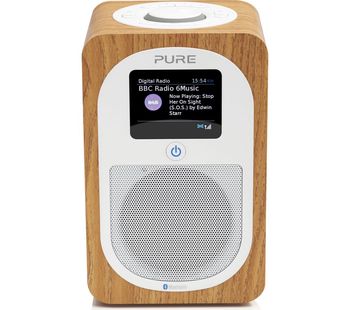 PURE Evoke H3 Portable DAB/FM Bluetooth Clock Radio - Oak