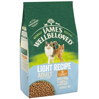 James Wellbeloved Adult Cat Light Hypoallergenic Pavo y arroz - 2 x 4 kg - Pack Ahorro