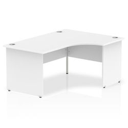 Impulse Panel End 1600 Right Hand Crescent Desk White - I0