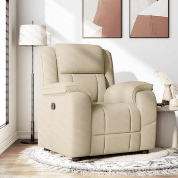 vidaXL Sillón reclinable de tela crema