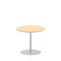 Italia 800mm Poseur Round Table Maple Top 725mm High Leg