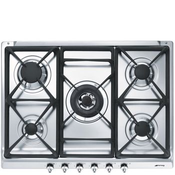 Smeg SE70SGH5 Placa de Gas 5 Zonas 70cm Acero Inoxidable