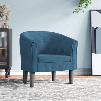 vidaXL Sillón de terciopelo azul oscuro