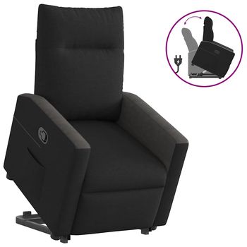 vidaXL Sillón reclinable elevable tela negro