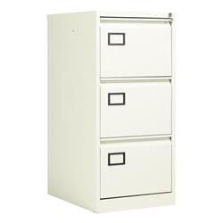 Bisley 3 Drawer Contract Steel Filing Cabinet - Chalk - AOC3WHT