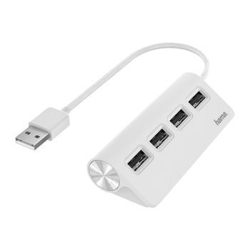 Hama Hub 4 Puertos USB 2.0 Blanco