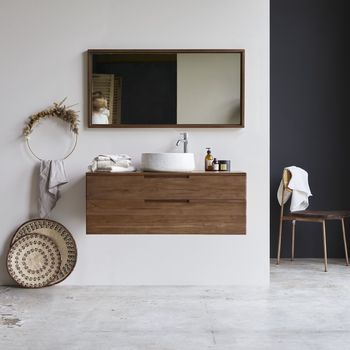 Mueble bajo lavabo de teca maciza 115 cm