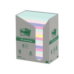 Post-it® Notes Recycled Pastel Rainbow Tower Pk16 76x127